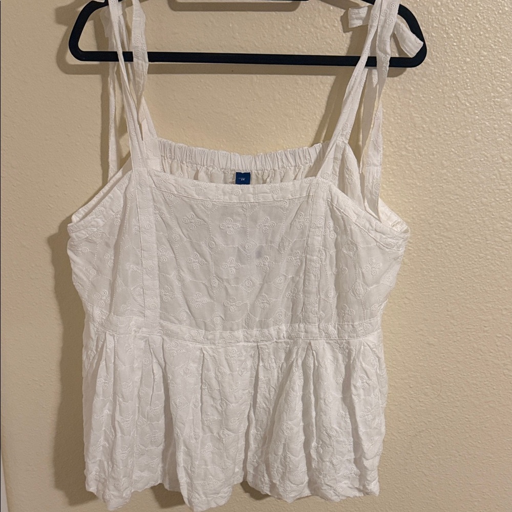 Old Navy White Embroidered Camisole